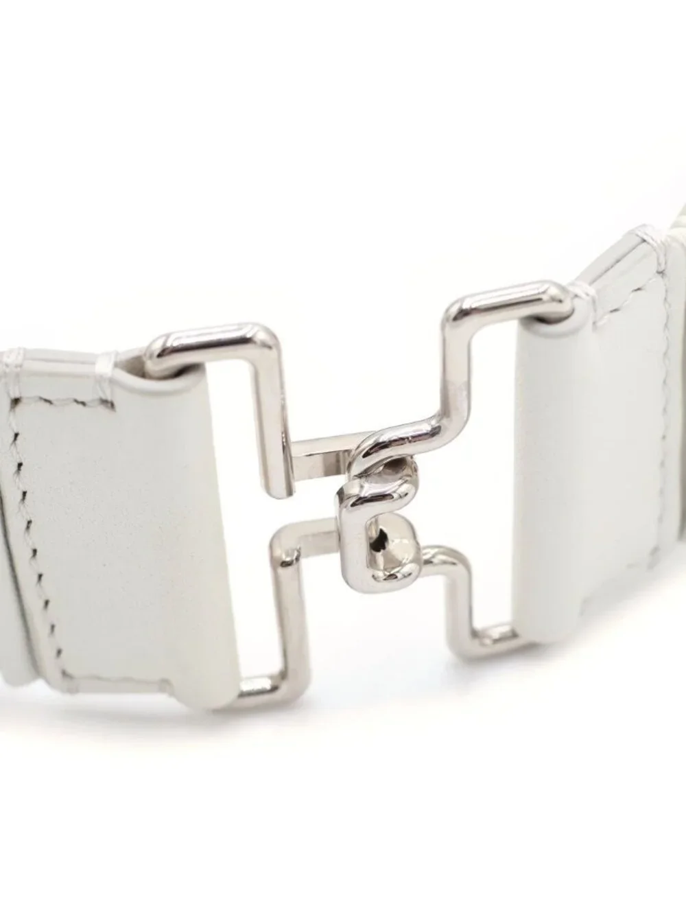 Fendi Studd Belt Studded Leather White